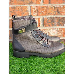 Daisy Fuentes Stormi Combat Ankle Boots – Brown & Black | Women’s 11M | Like New